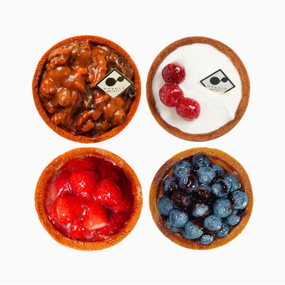 【ミニタルト4個セット】長野県産いちご・ラズベリーフロマージュ・くるみとナガノパープルの大豆キャラメル・ブルーベリー