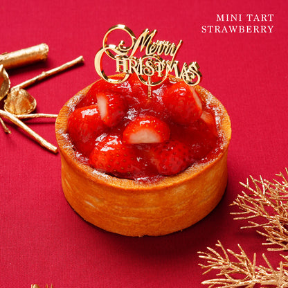 【Xmas限定ピック付＆クリーム添え】ミニタルト2個セット 長野県産いちご・タルトタタン
